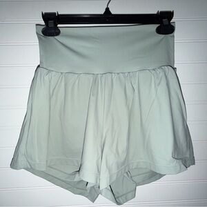 Halara High Waisted Flowy Athletic Shorts Built In Liner Sage Green Size M